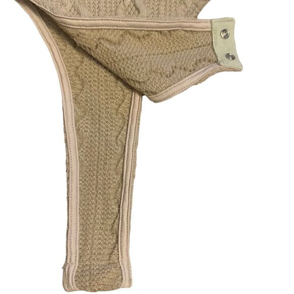 Meek Tan Cable Knit Surplice Bodysuit Size Small - Picture 8 of 11